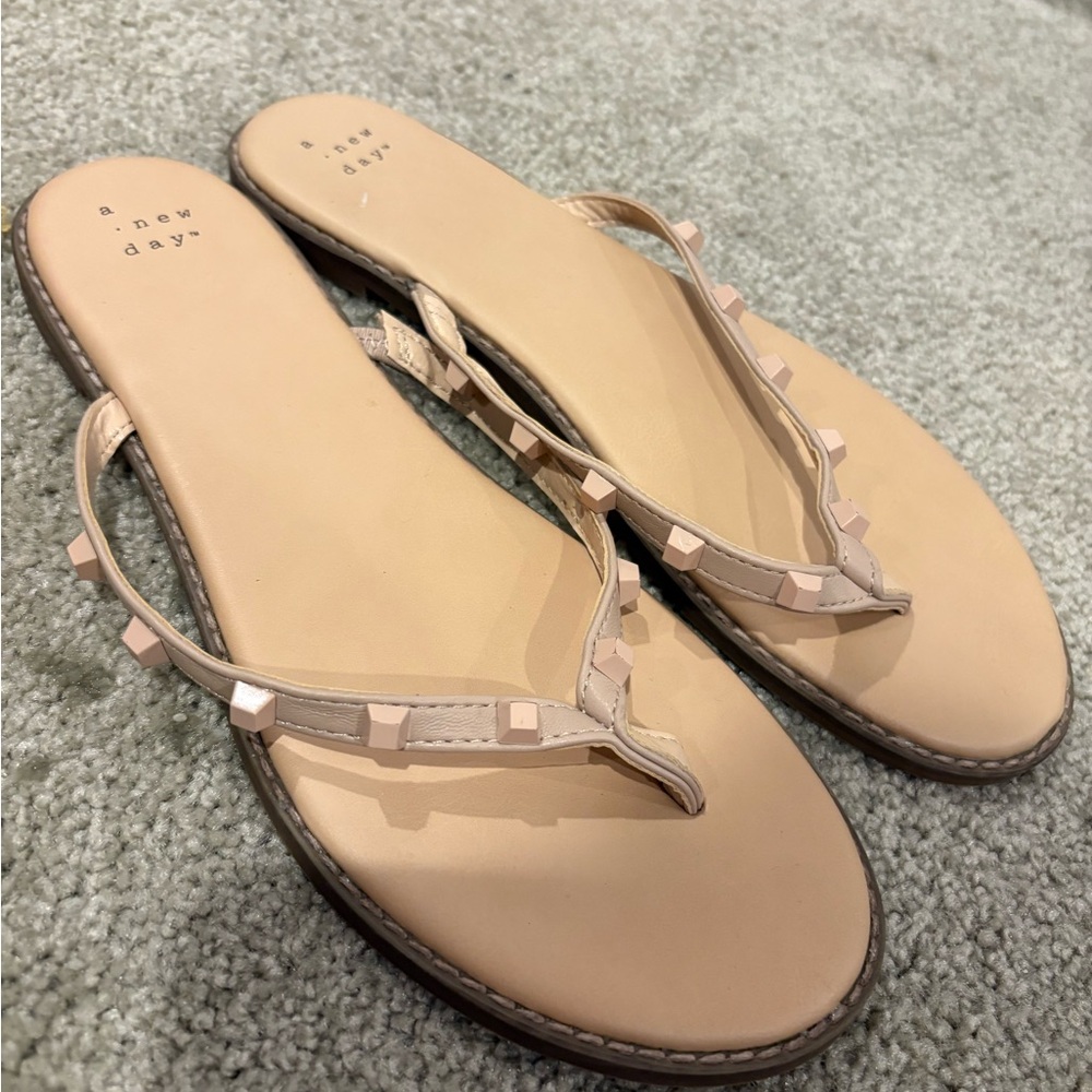 A New Day Beige Studded Sandals